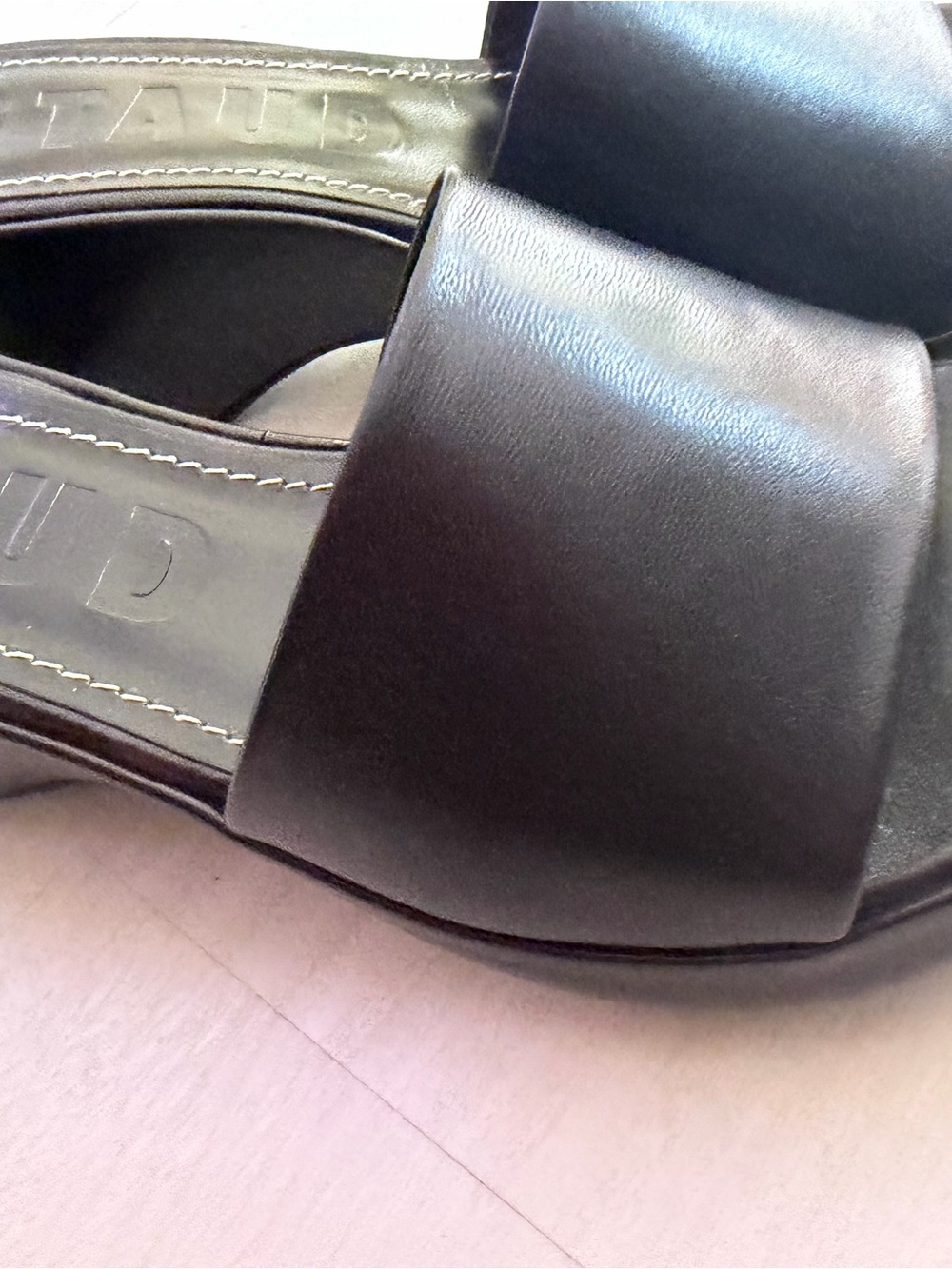 STAUD Black Leather Platform Mules - Picture 4 of 14